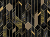 Papier peint géométrique noir et doré