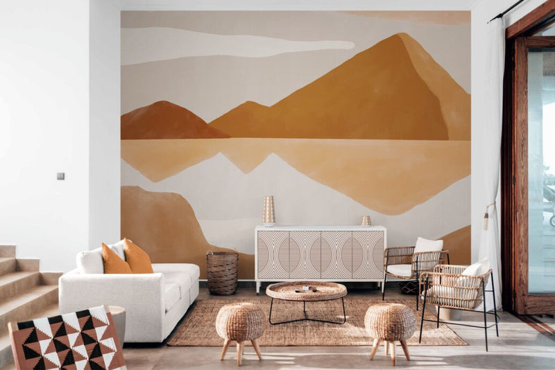 Papier peint Papier peint paysage panoramique terracotta crée une bohème