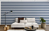 Papier peint rayures horizontales mur salon