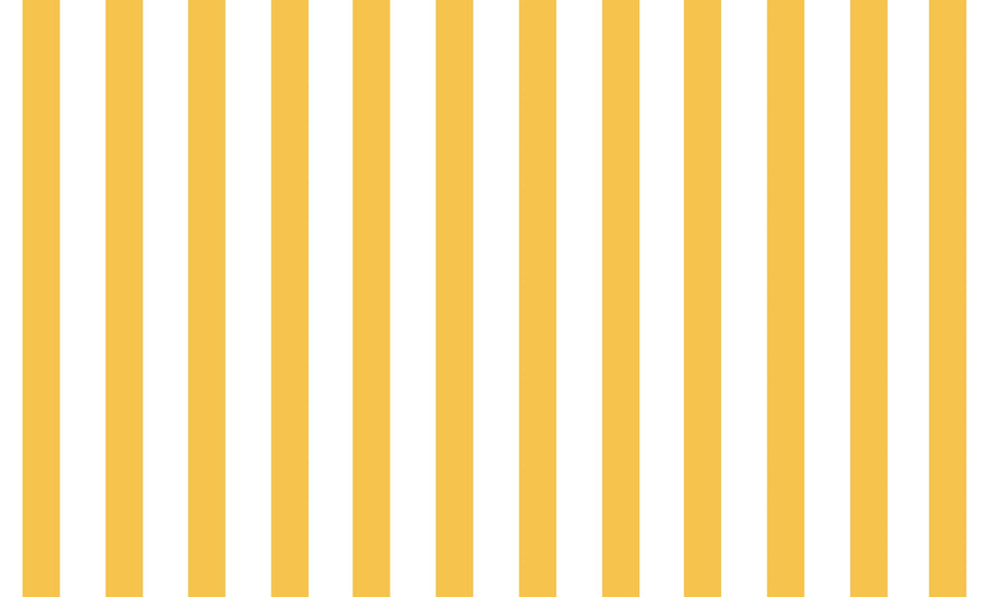 Papier peint rayure jaune : bandes verticales jaune soleil régulières sur fond blanc
