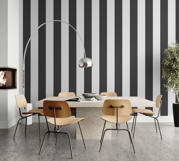 Papier peint rayures larges