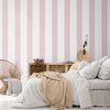 Papier peint rayures roses chambre tapisserie murale