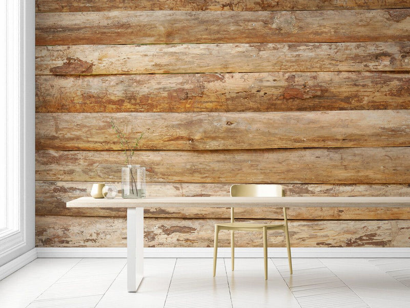 Papier peint Papier peint mur de rondins de bois de planches rustique,