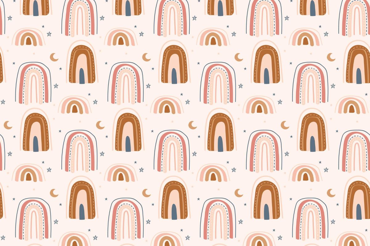 Papier peint scandinave terracotta