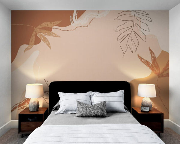 Papier peint Papier peint terracotta clair abstrait aux douces,