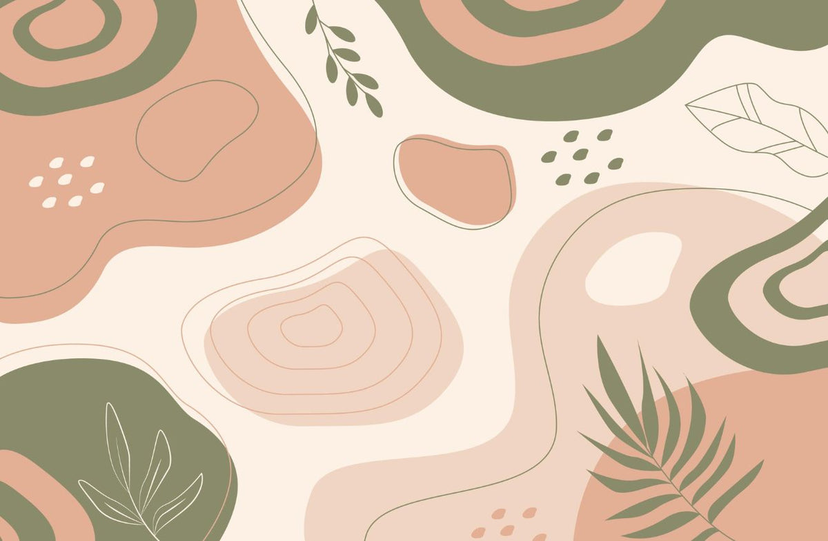 Papier peint terracotta et vert