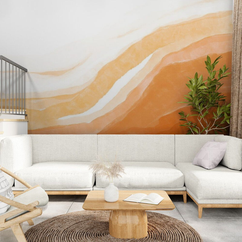 Papier peint Papier peint terracotta salon abstrait