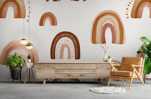 papier peint arc en ciel terracotta