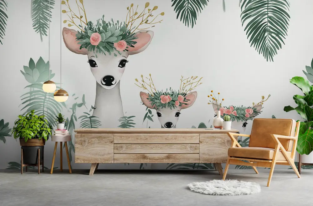 papier peint biche