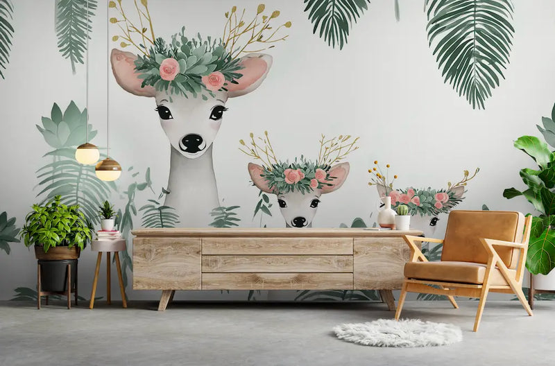 papier peint biche