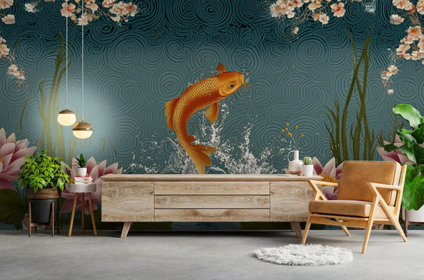 papier peint carpe koi