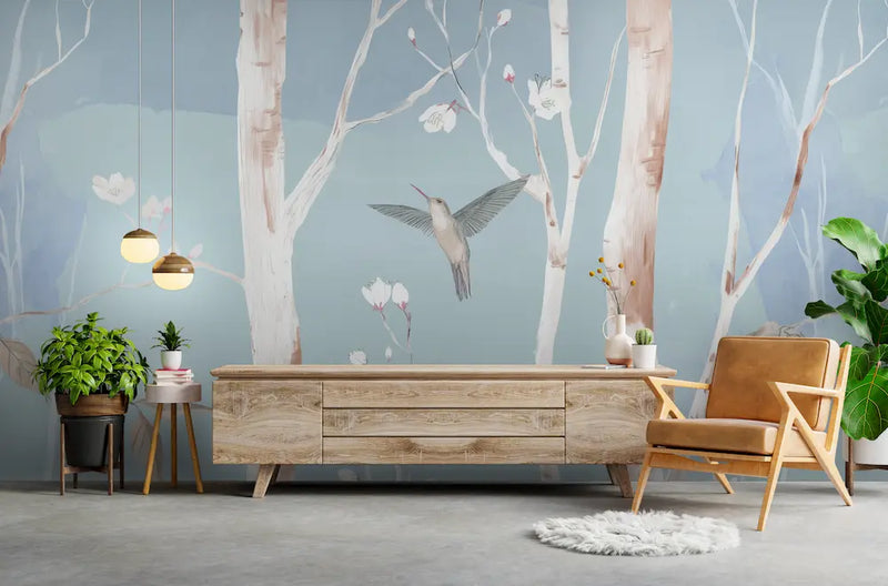 papier peint colibri 