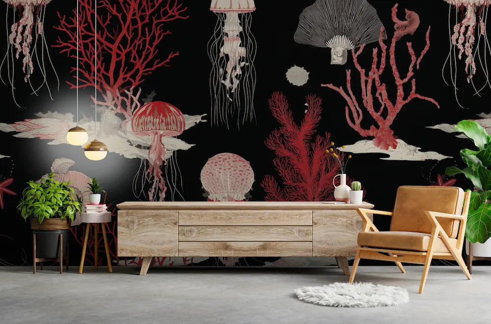 papier peint corail 