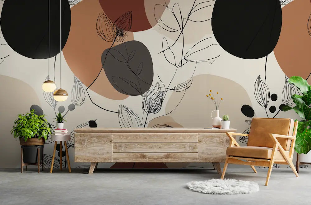 papier peint cuisine ouverte