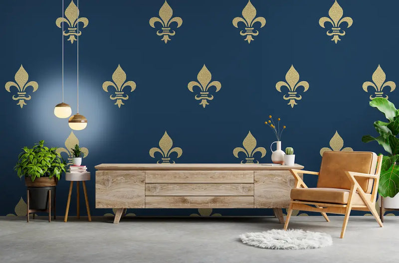 papier peint fleur de lys