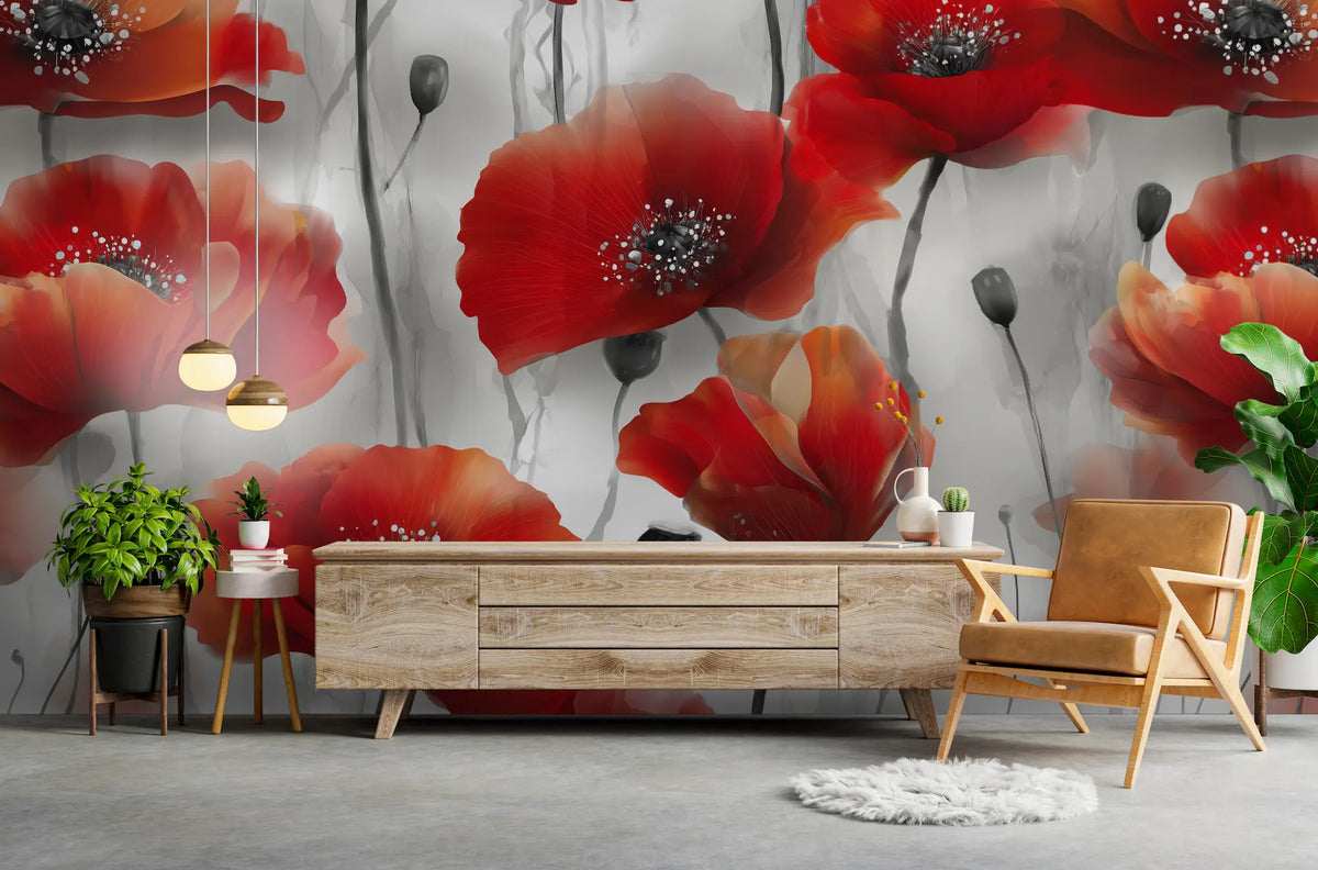 papier peint fleurs des champs