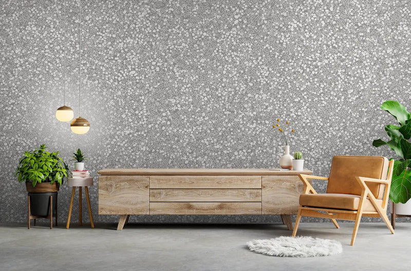 papier peint gris pailleté 