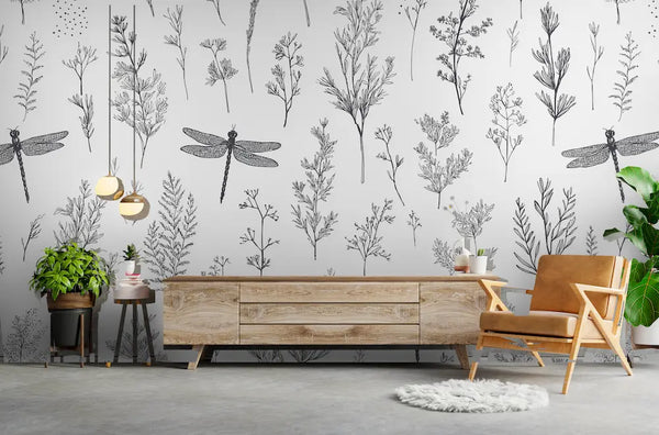 papier peint libellule