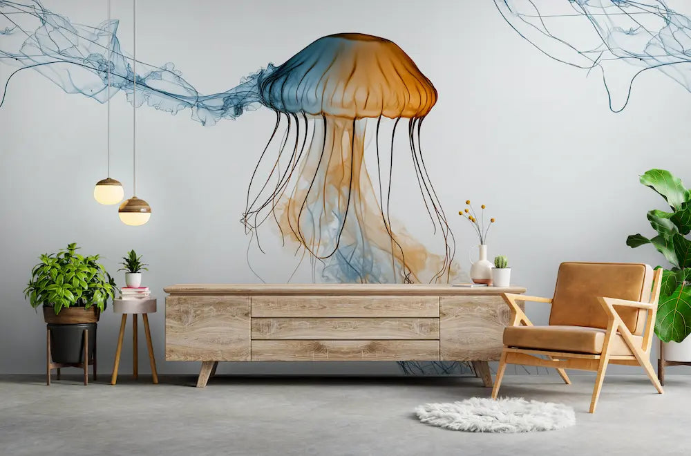 papier peint meduse