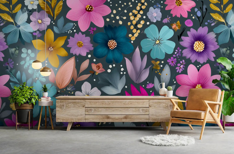 papier peint mille fleurs