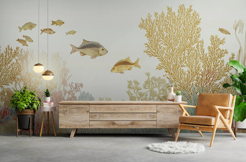 papier peint panoramique aquarium