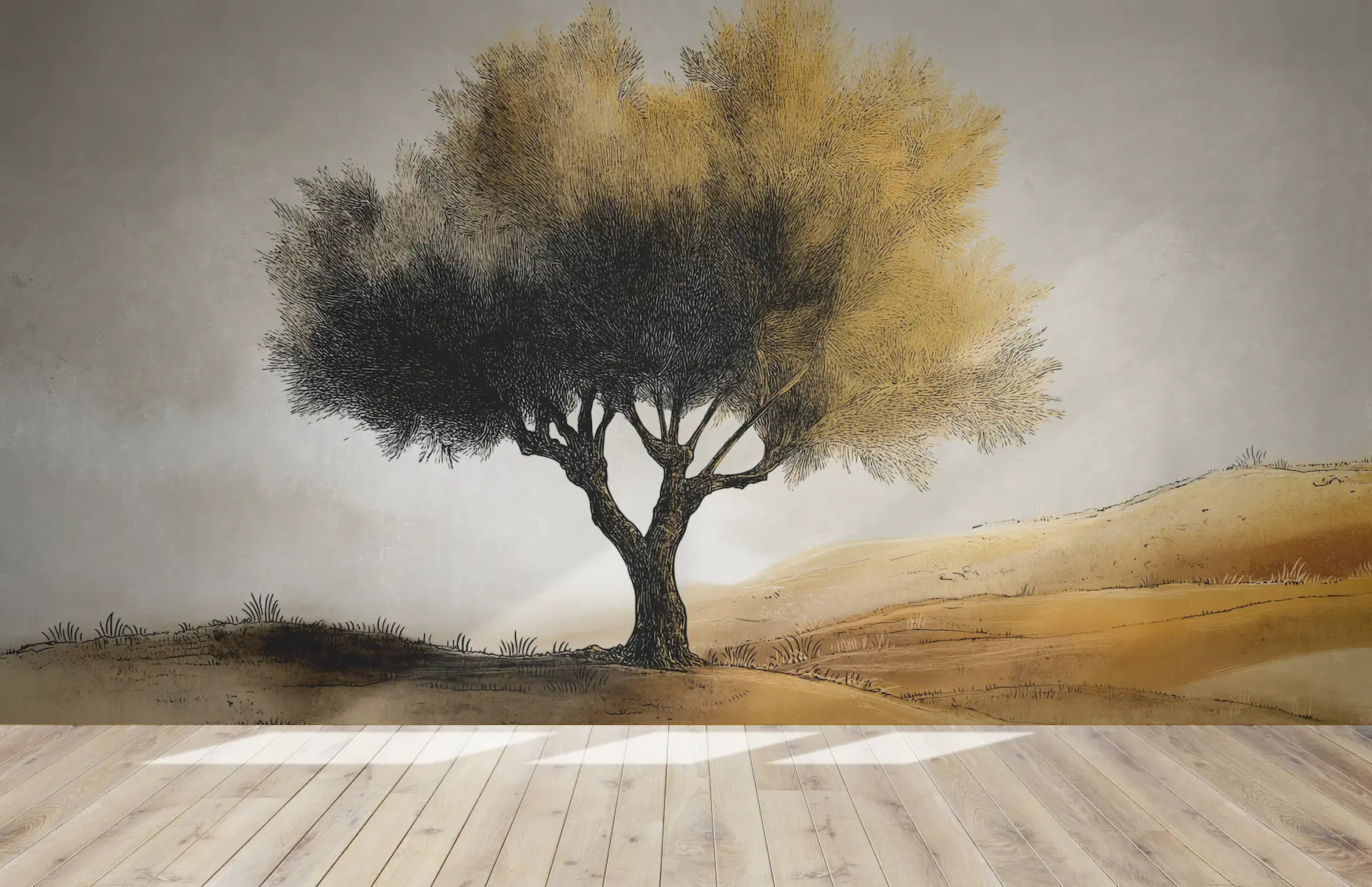 papier peint panoramique arbre olivier