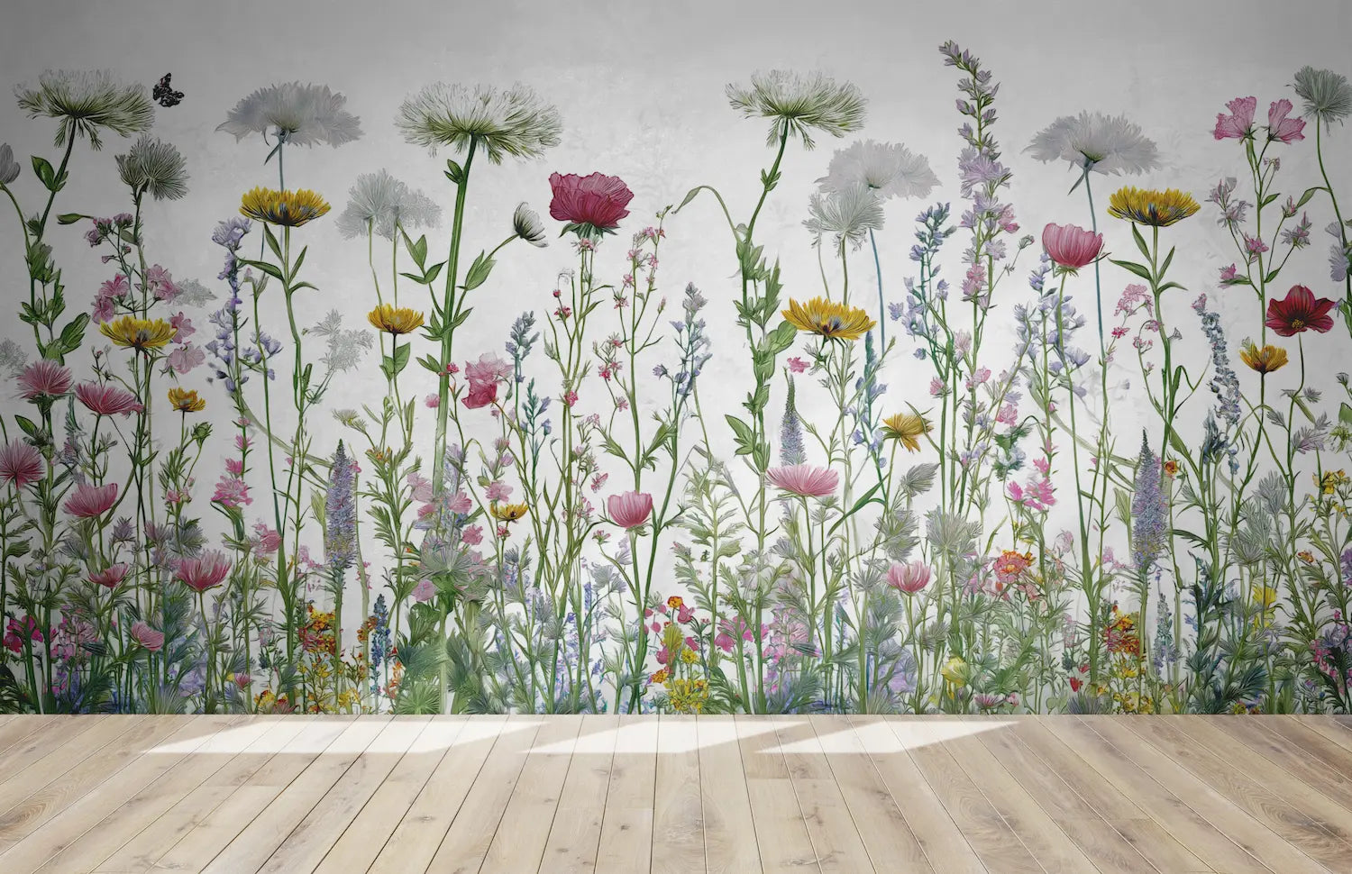 papier peint panoramique fleurs des champs