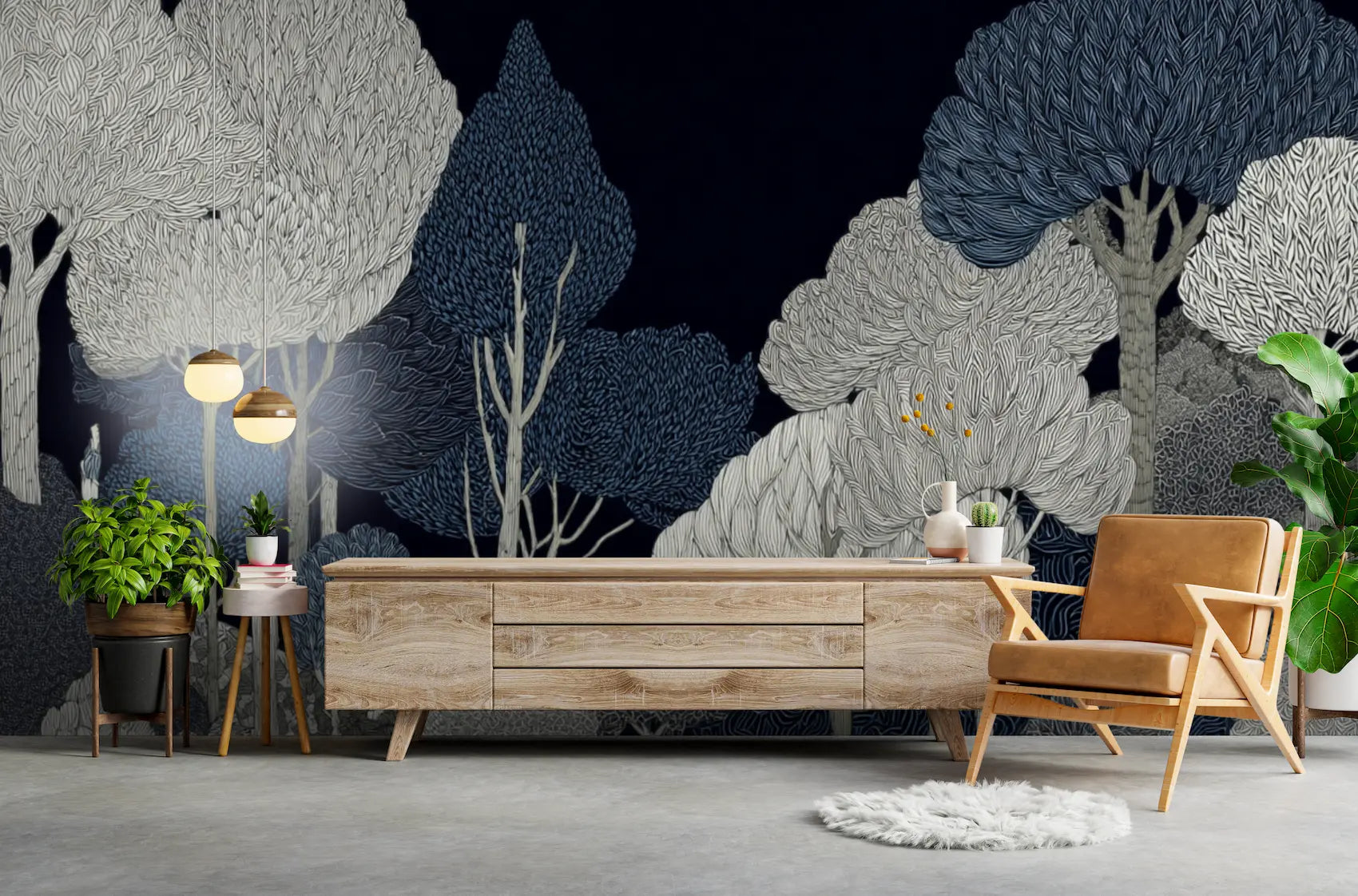papier peint panoramique foret enchantee