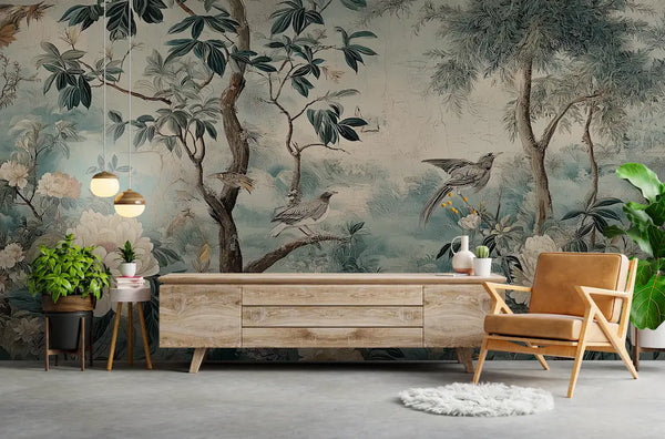 papier peint panoramique jardin