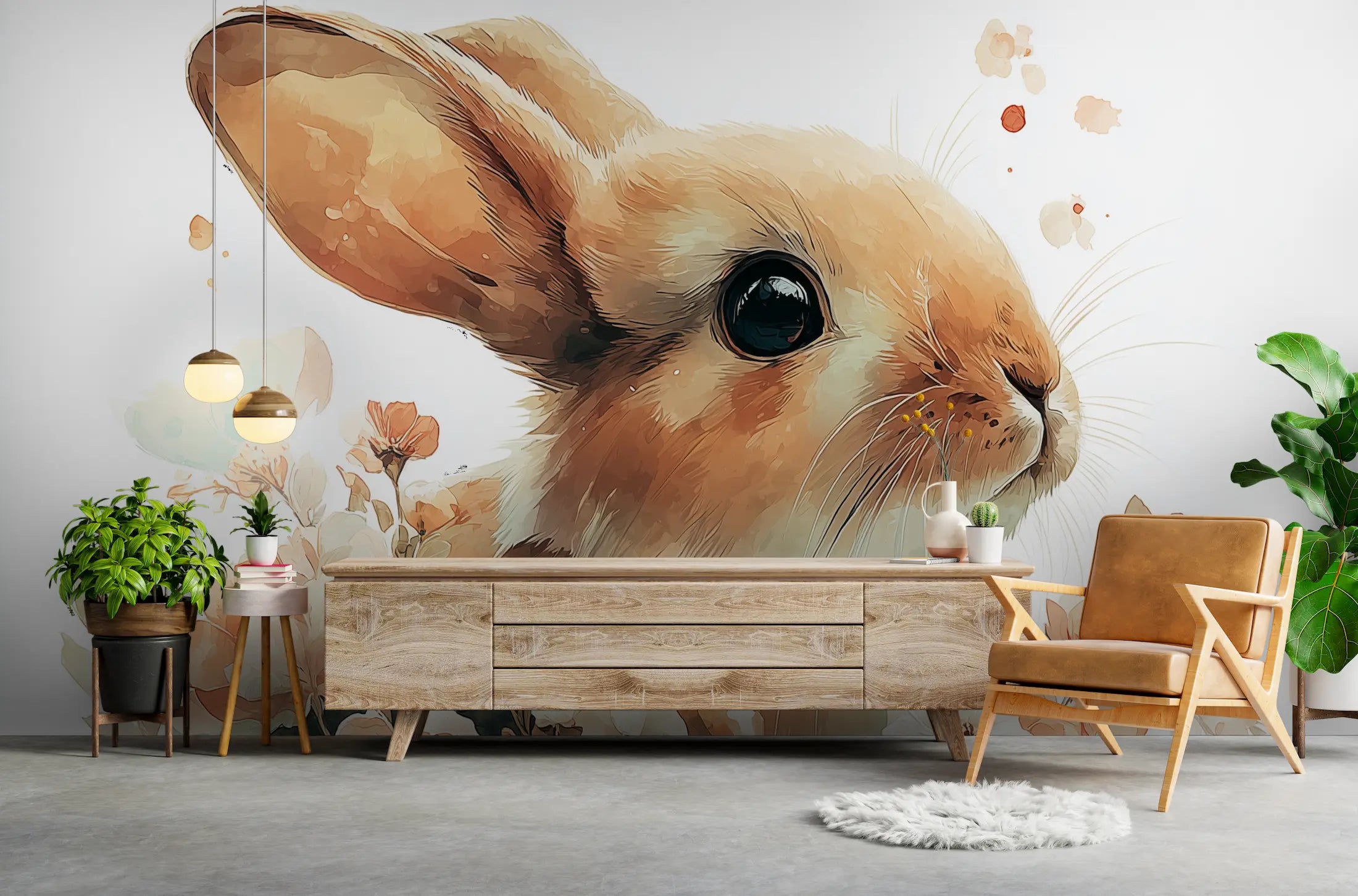 papier peint panoramique lapin