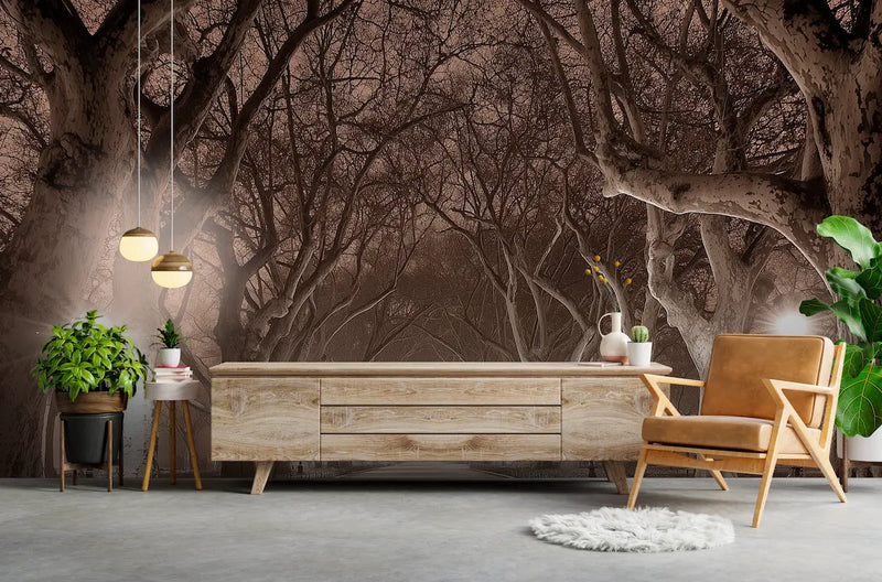 papier peint sepia arbre