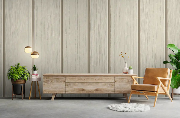 papier peint trompe l’oeil lambris