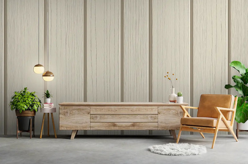 papier peint trompe l’oeil lambris