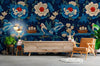 Papier Peints Fond Bleu Motif Japonais​ salon