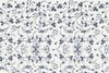 Papier peint fleurs bleu vintage