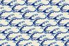 Papier peint japonais vagues bleues