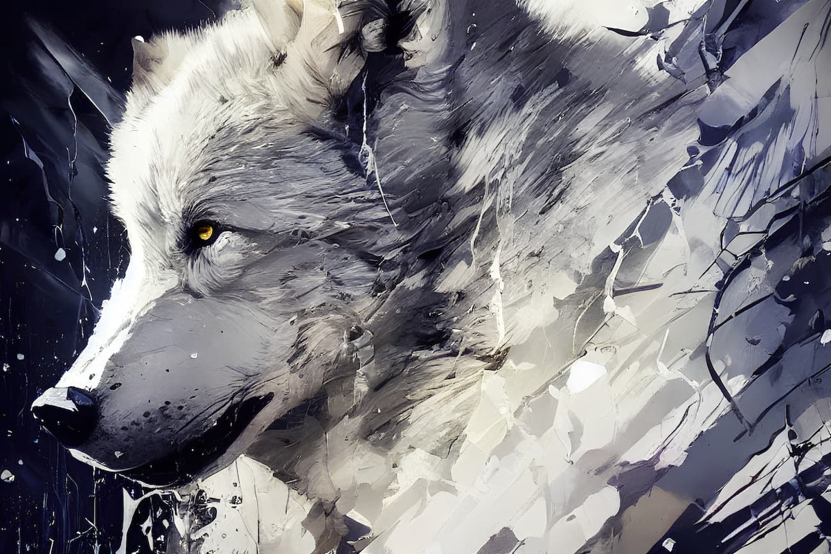 Papier peint art abstrait loup