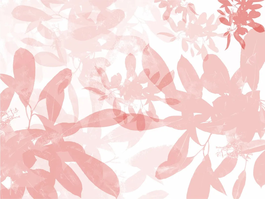 Papier peint vintage feuillage tropical rose