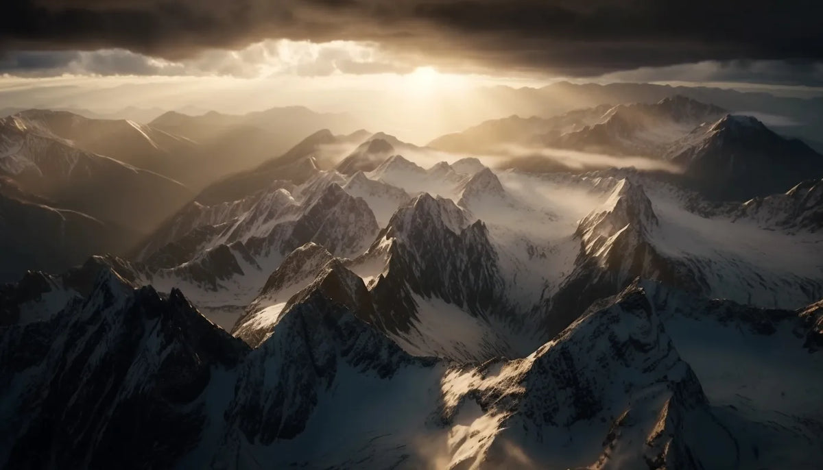 Papier peint sommet de montagne majestueux