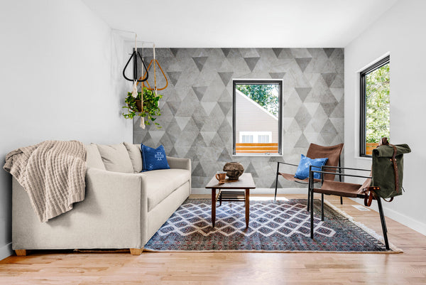 Papier peint Papier peint 3D géométrique gris clair géométrique de minimaliste