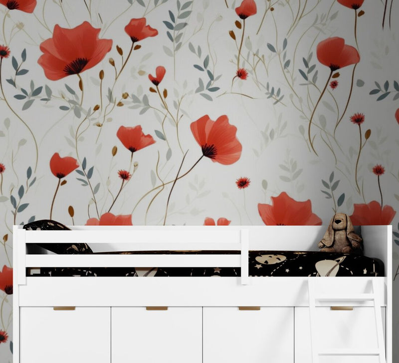 Papier peint Papier peint coquelicot délicat de d'inspiration