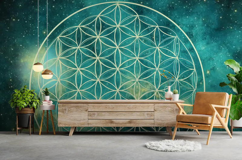 tenture murale fleur de vie