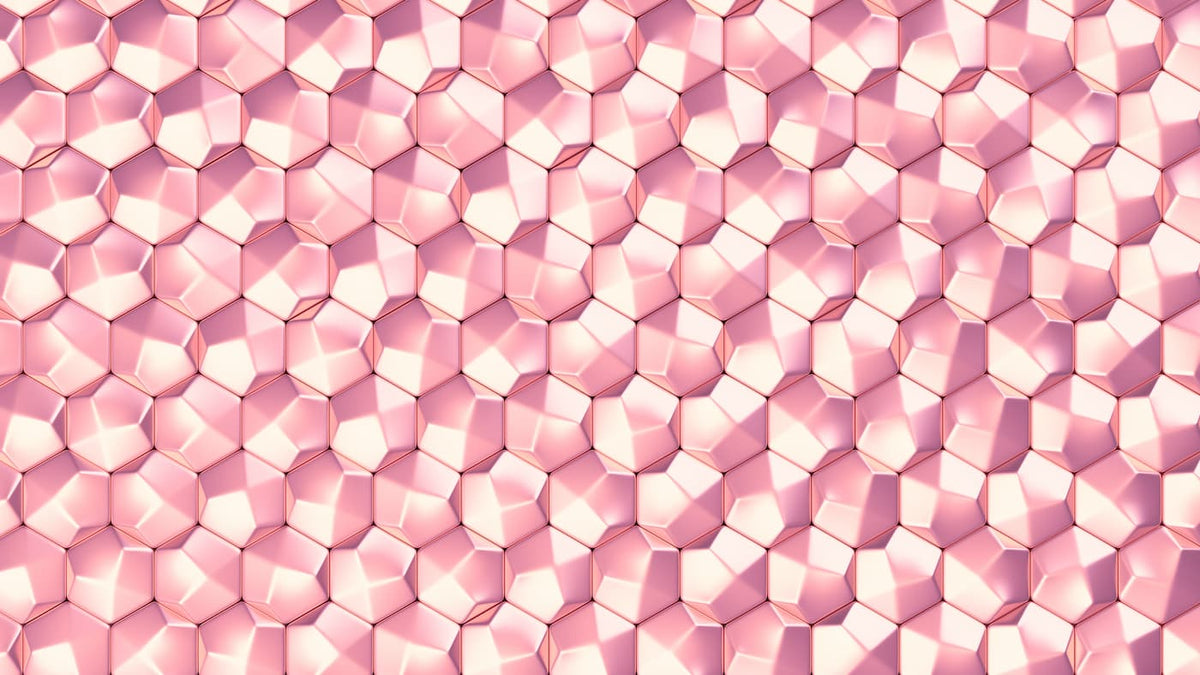 Papier peint géométrique hexagone rose