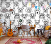 Papier peint Papier peint chiens ludique de graphique