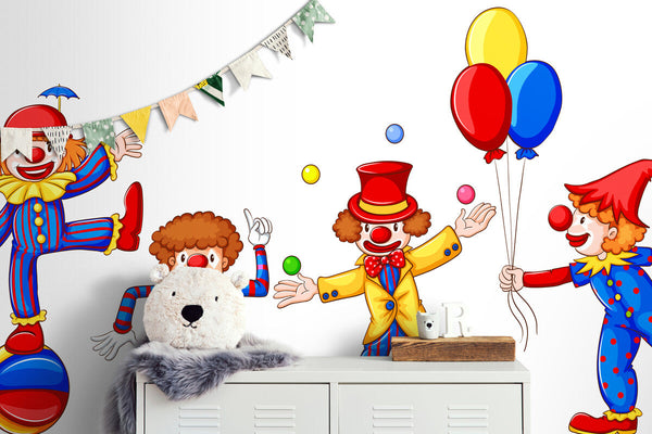 Papier peint Papier peint enfant nordique clowns joyeux et apporte