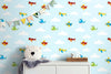 Papier peint Papier peint enfant avions et nuages joyeux de ludique