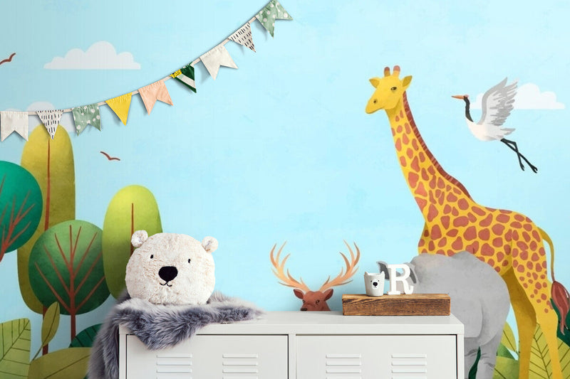 Papier peint Papier peint enfant animaux savane apportera une enfantin