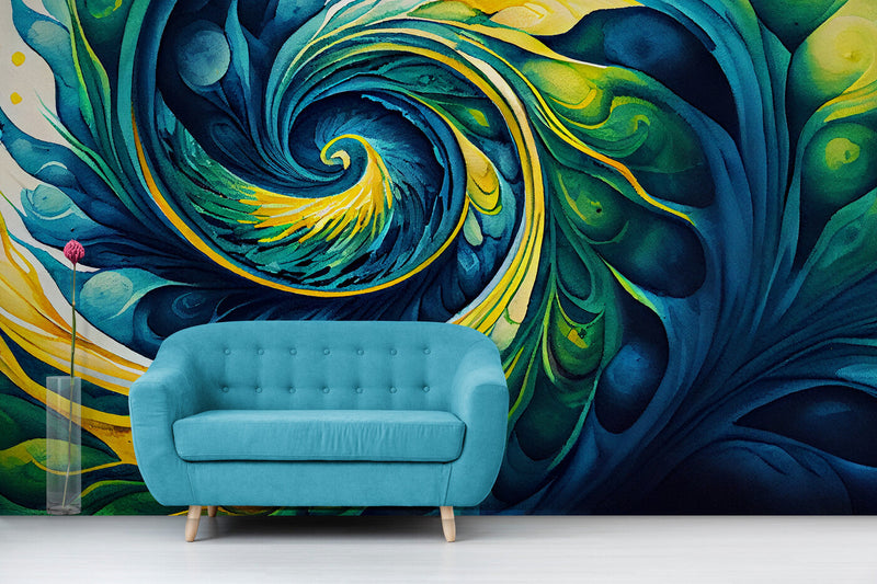 Papier peint Papier peint plumes design abstrait tourbillonnant évoque