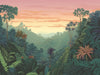 Papier peint pastel paysage tropical