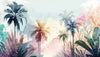 Papier peint forêt tropicale de palmiers retro